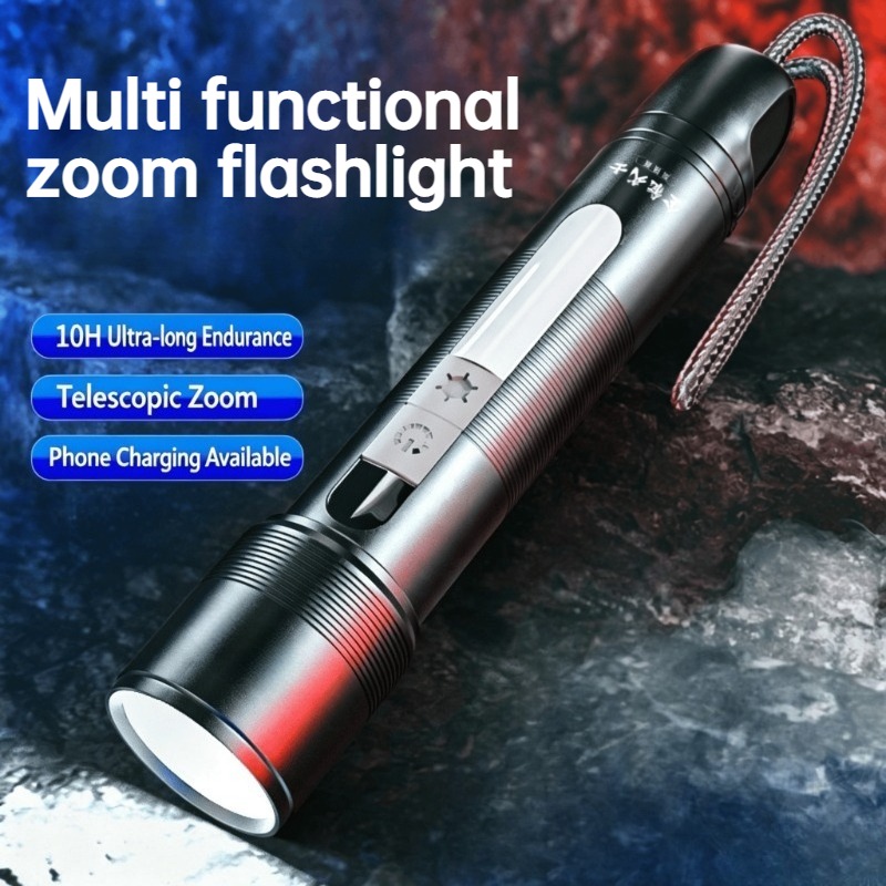 Outdoor Power Bank - Linterna LED Multifuncional con Zoom, Luz