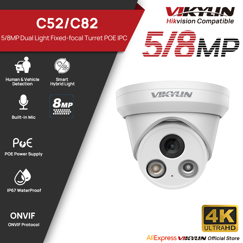 Outdoor Power G Motion - Cámara IP VIKYLIN 5/8MP 4K con