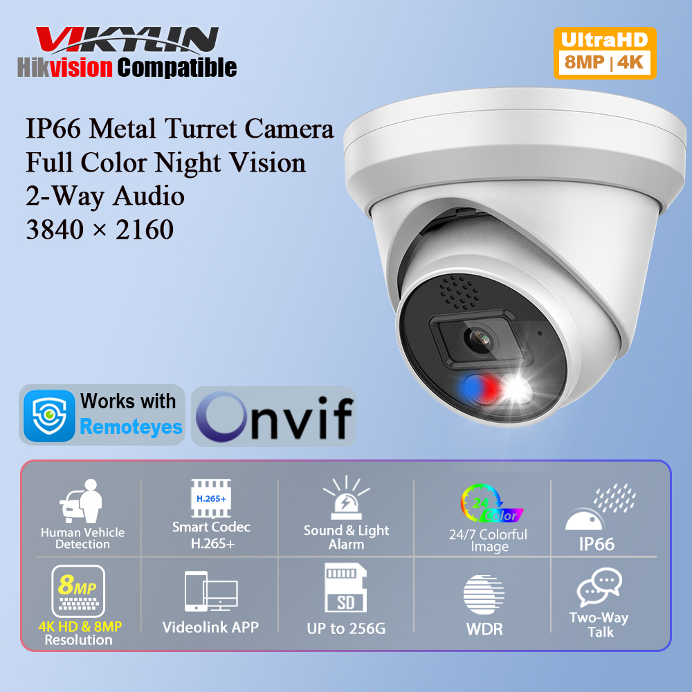 Outdoor Power G Motion - Cámara IP Vikylin 4K 8MP con