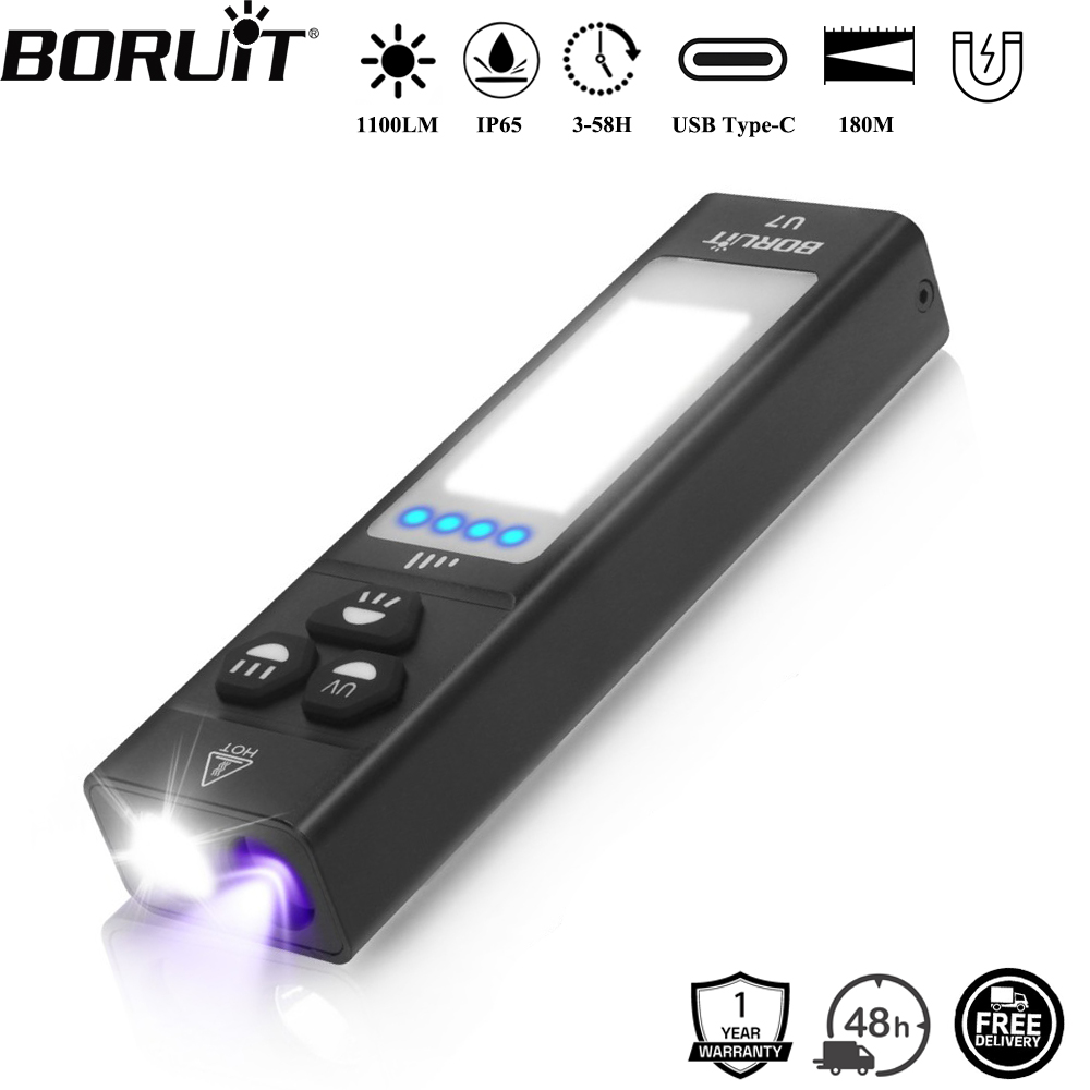 Outdoor Power Bank - BORUiT U7 UV LED EDC linterna