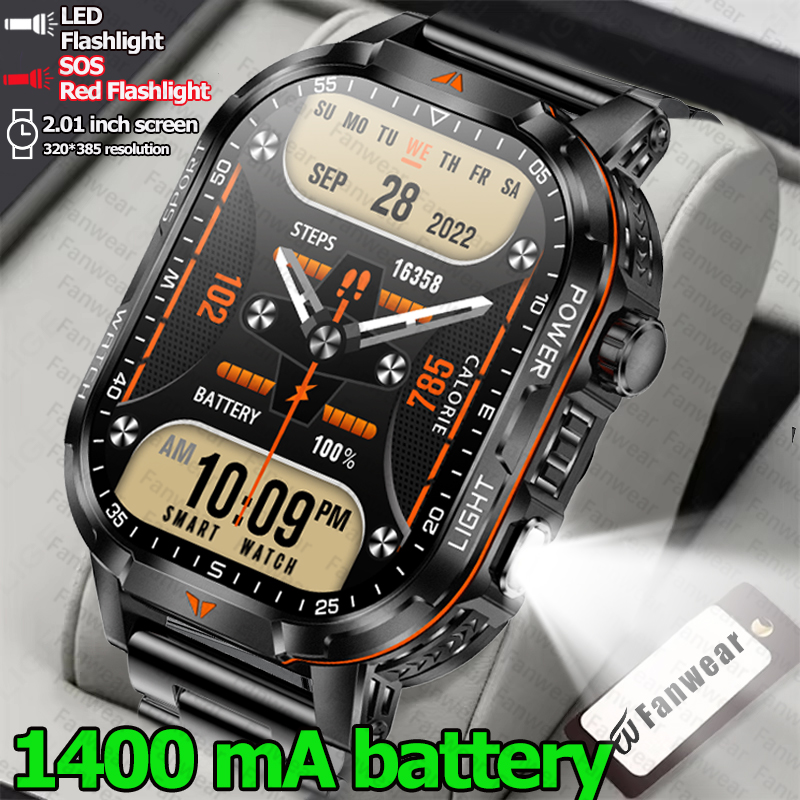 Outdoor Power Monitor - Reloj inteligente militar resistente para hombre,