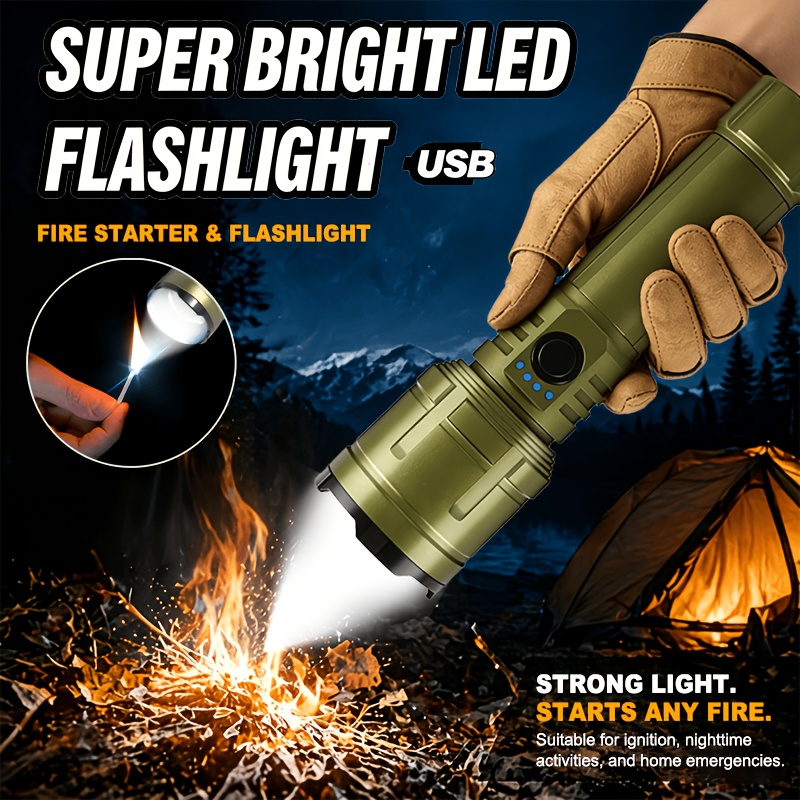 Outdoor Power Bank - Linterna y batería externa combinadas, recargable,