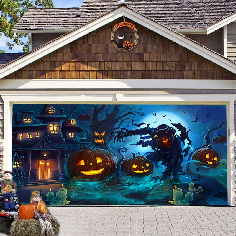 Outdoor Power Garage - Banner espeluznante para puerta de garaje