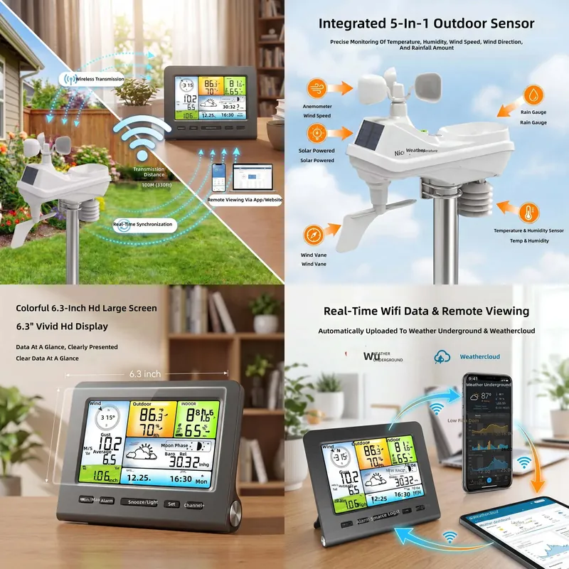 Outdoor Power Monitor - Estación Meteorológica WiFi 5 en 1