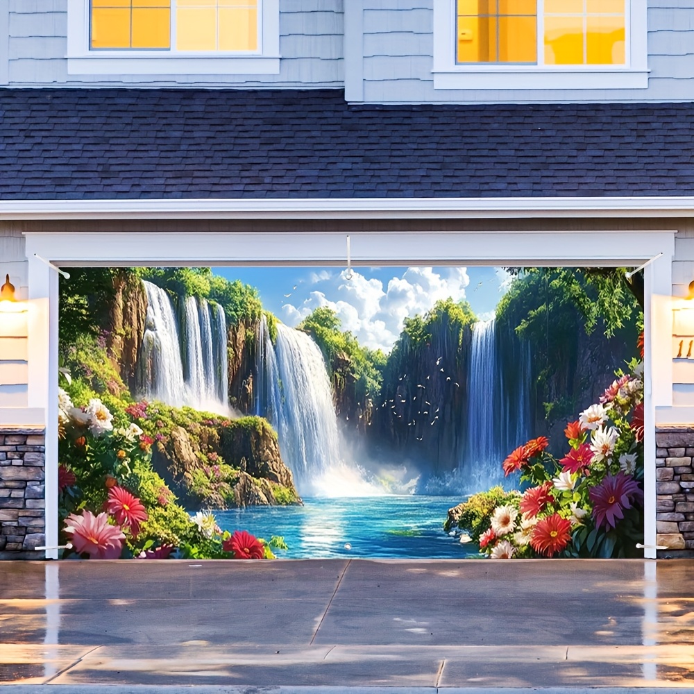 Elegante pancarta floral para  - Outdoor Power Garage reseña y precio