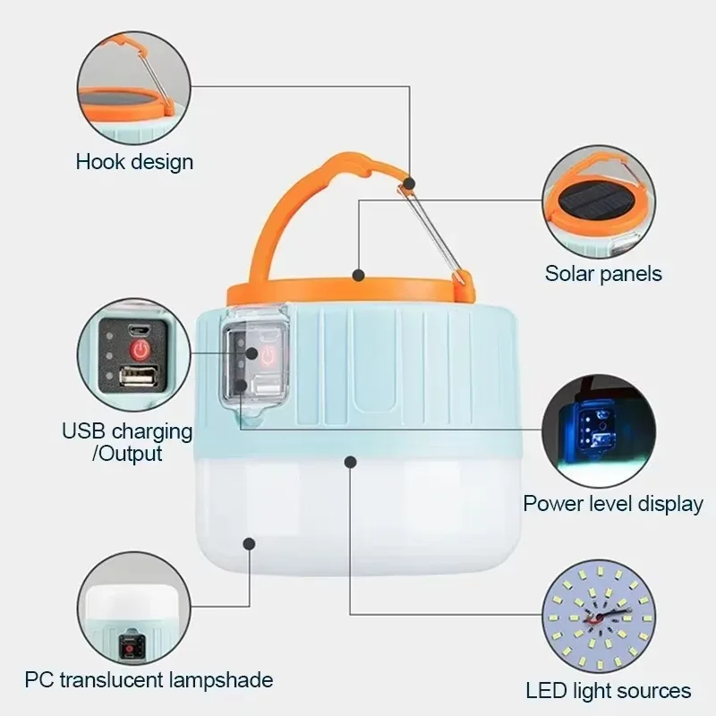 Linterna Solar para acampar, l - Outdoor Power Bank reseña y precio