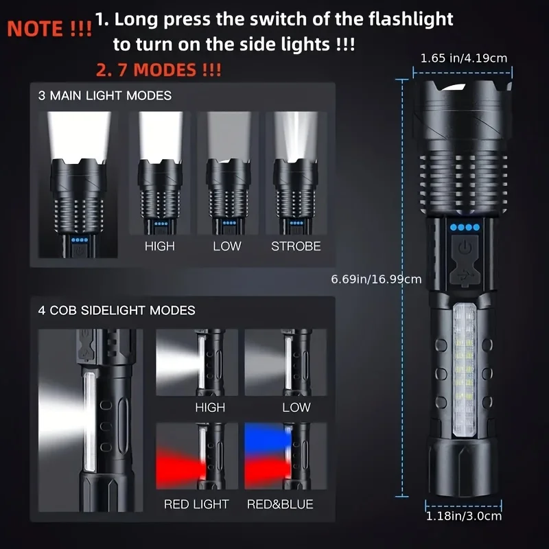 Potente Linterna LED con Indic - Outdoor Power Usb reseña y precio